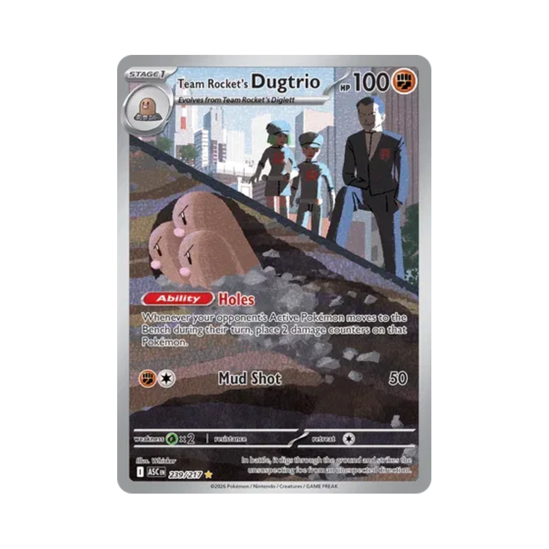 ASC239-217 Pokemon TCG Team Rocket's Dugtrio IR Mega Evolution Ascended Heroes (English Ver.)