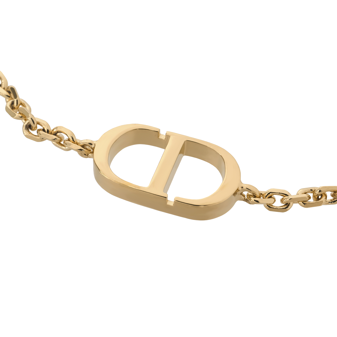 (W) 디올 쁘띠 CD 브레이슬릿 골드 피니쉬 메탈 & 화이트 레진 진주((W) Dior Petit CD Bracelet Gold Finish Metal & White Resin Pearl) - 2