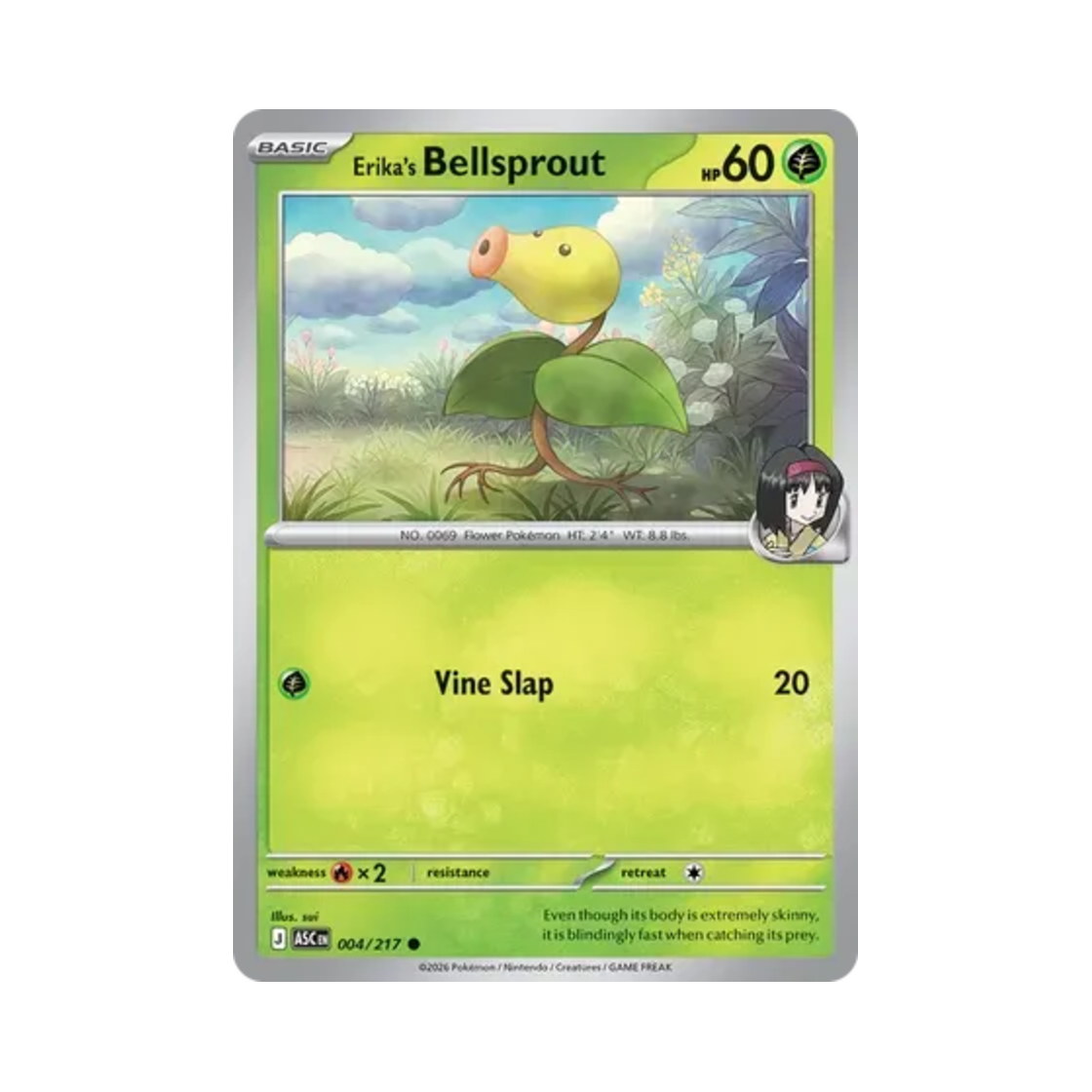 ASC004-217 Pokemon TCG Erika's Bellsprout C Mega Evolution Ascended Heroes (English Ver.)