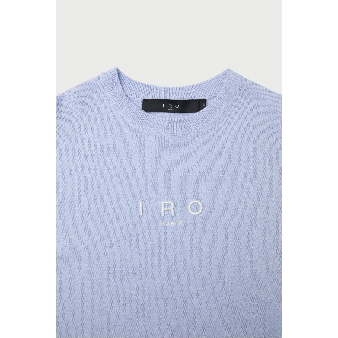 이로 네뷸라 베이직 로고 반팔 라운드 니트 라이트 블루(IRO Nebula Basic Logo Short-Sleeve Round-Neck Knit Light Blue) - 4