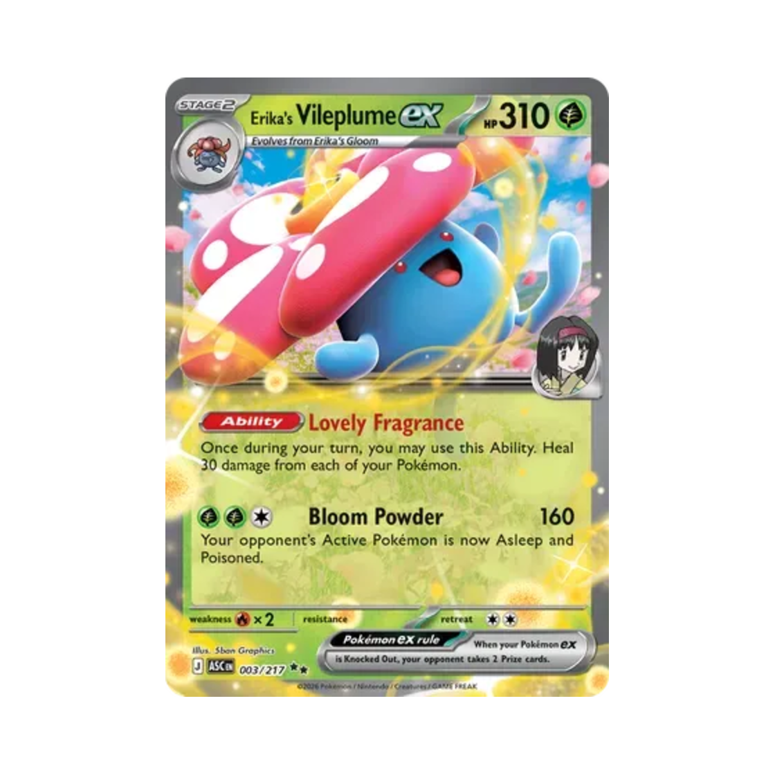 포켓몬 TCG 민화의 라플레시아 ex DR 메가 에볼루션 어센드 히어로즈 (영문판)(Pokemon TCG Erika's Vileplume ex DR Mega Evolution Ascended Heroes (English Ver.)) - 1