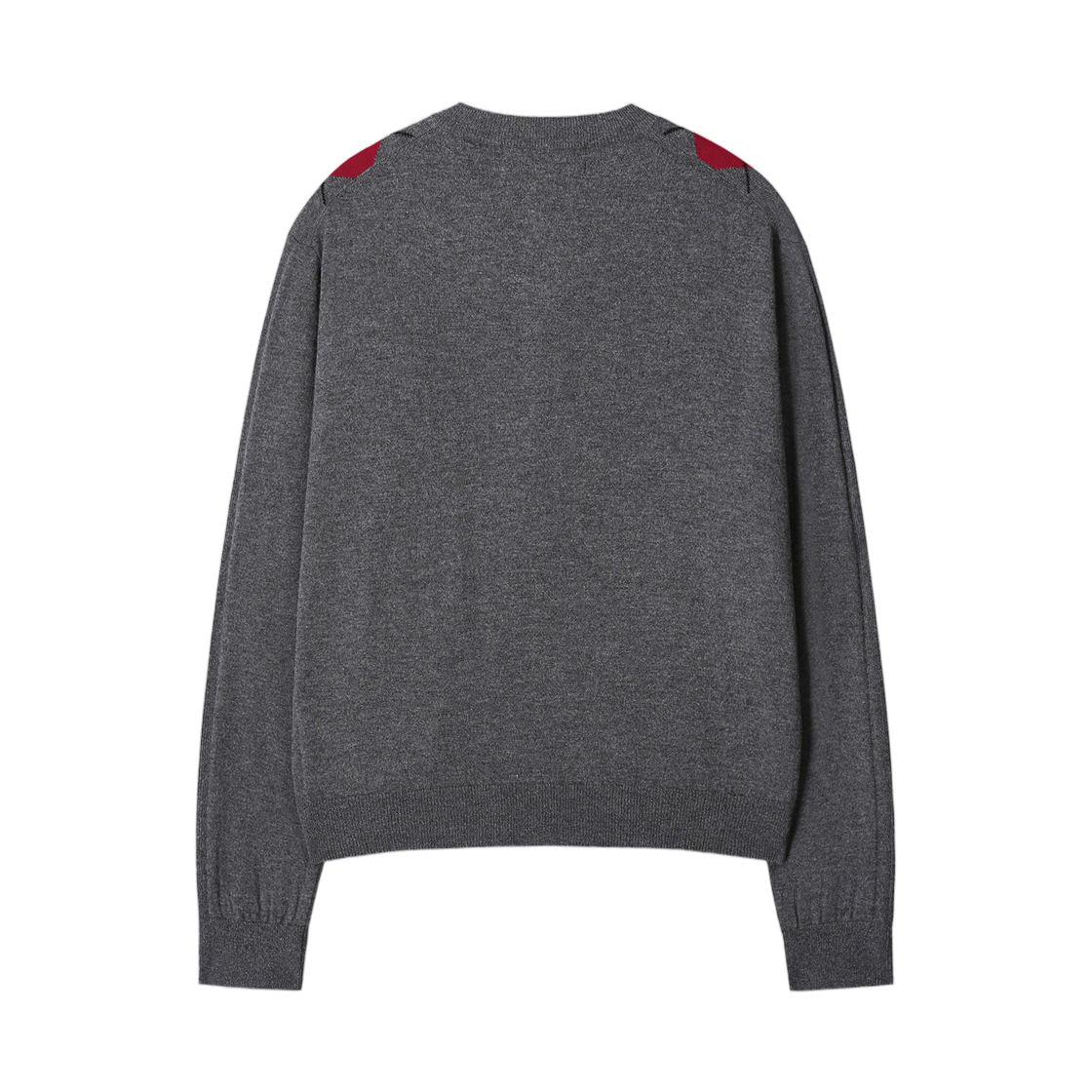 토니웩 메리노 울 아가일 가디건 그레이 레드(Tonywack Merino Wool Argyle Cardigan Grey Red) - 2