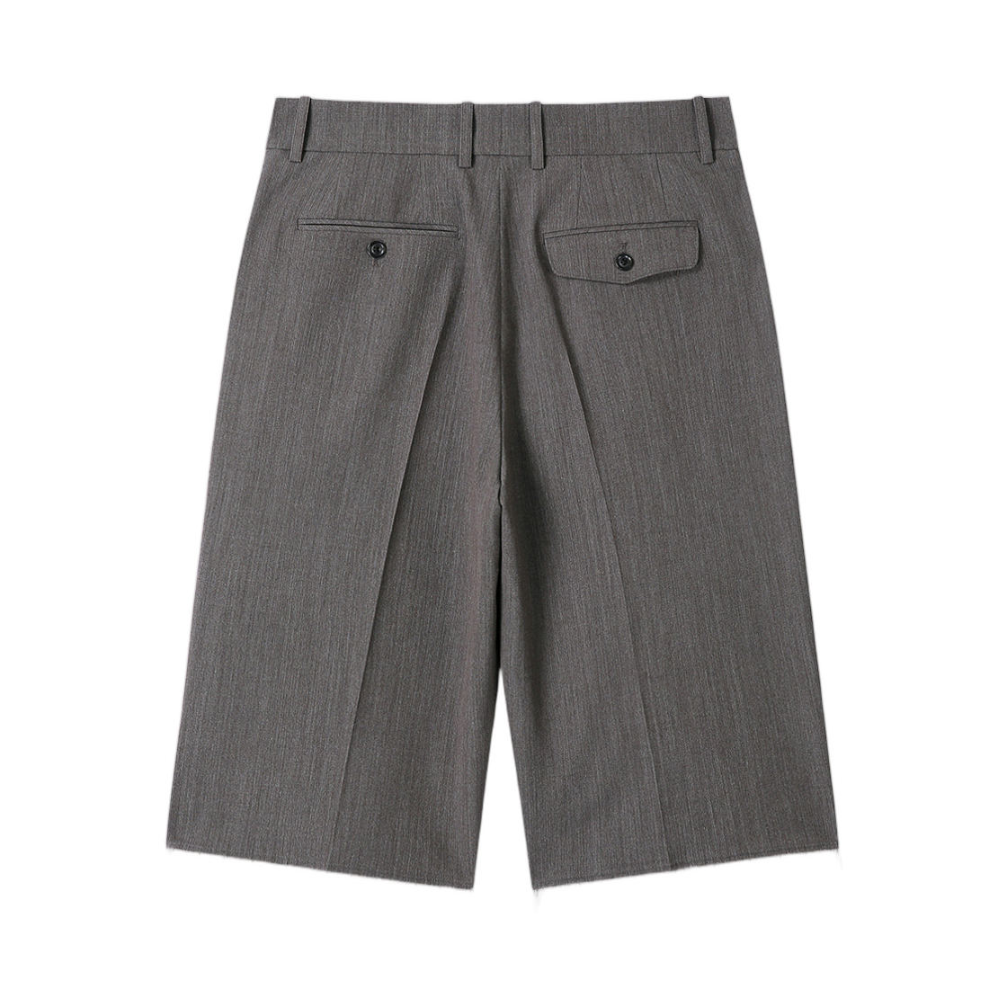 토니웩 로우 컷 울 플리츠 테일러드 쇼츠 멜란지 그레이(Tonywack Raw Cut Wool Pleated Tailored Shorts Melange Grey)