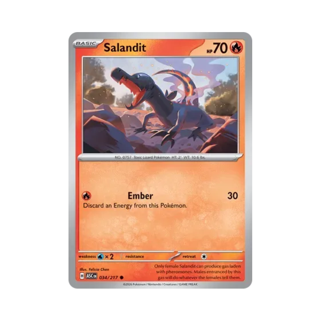 ASC034-217 Pokemon TCG Salandit C Mega Evolution Ascended Heroes (English Ver.)