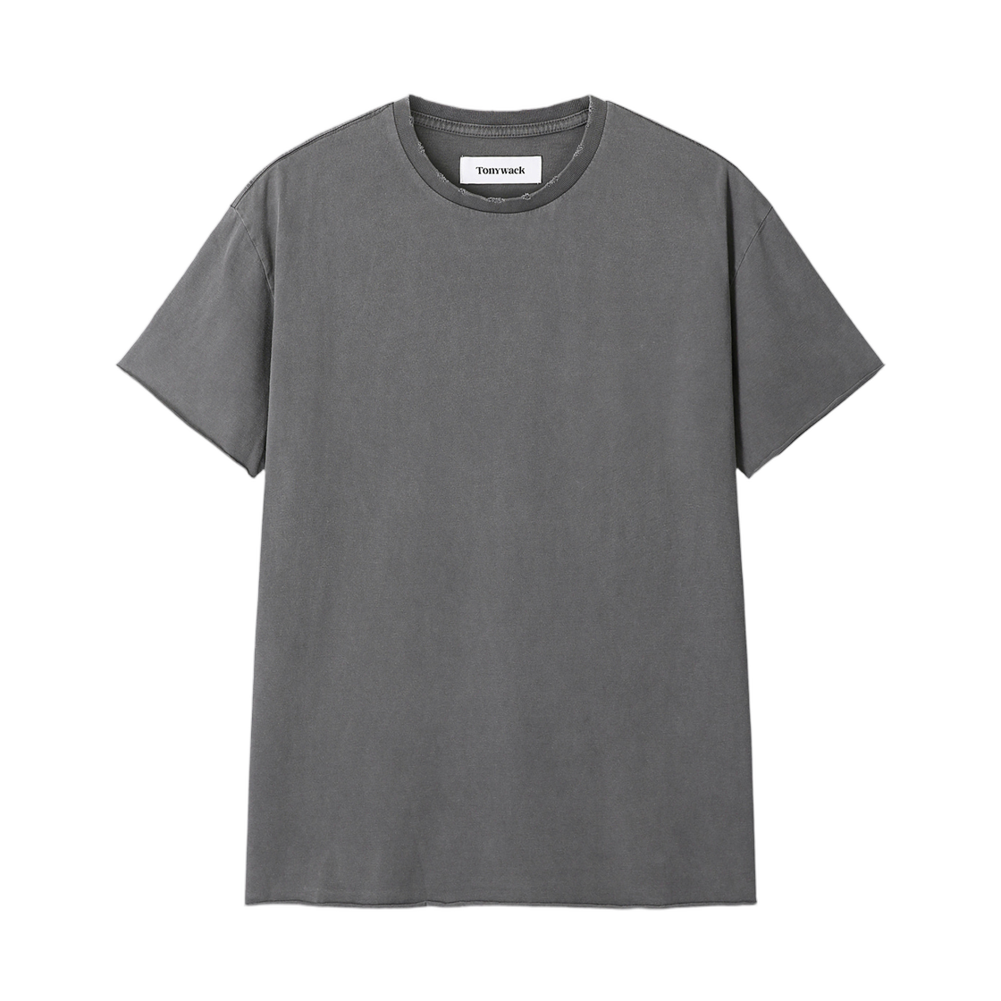 토니웩 가먼트 다이드 로우 엣지 티셔츠 페이디드 카본(Tonywack Garment Dyed Raw Edge T-Shirt Faded Carbon)