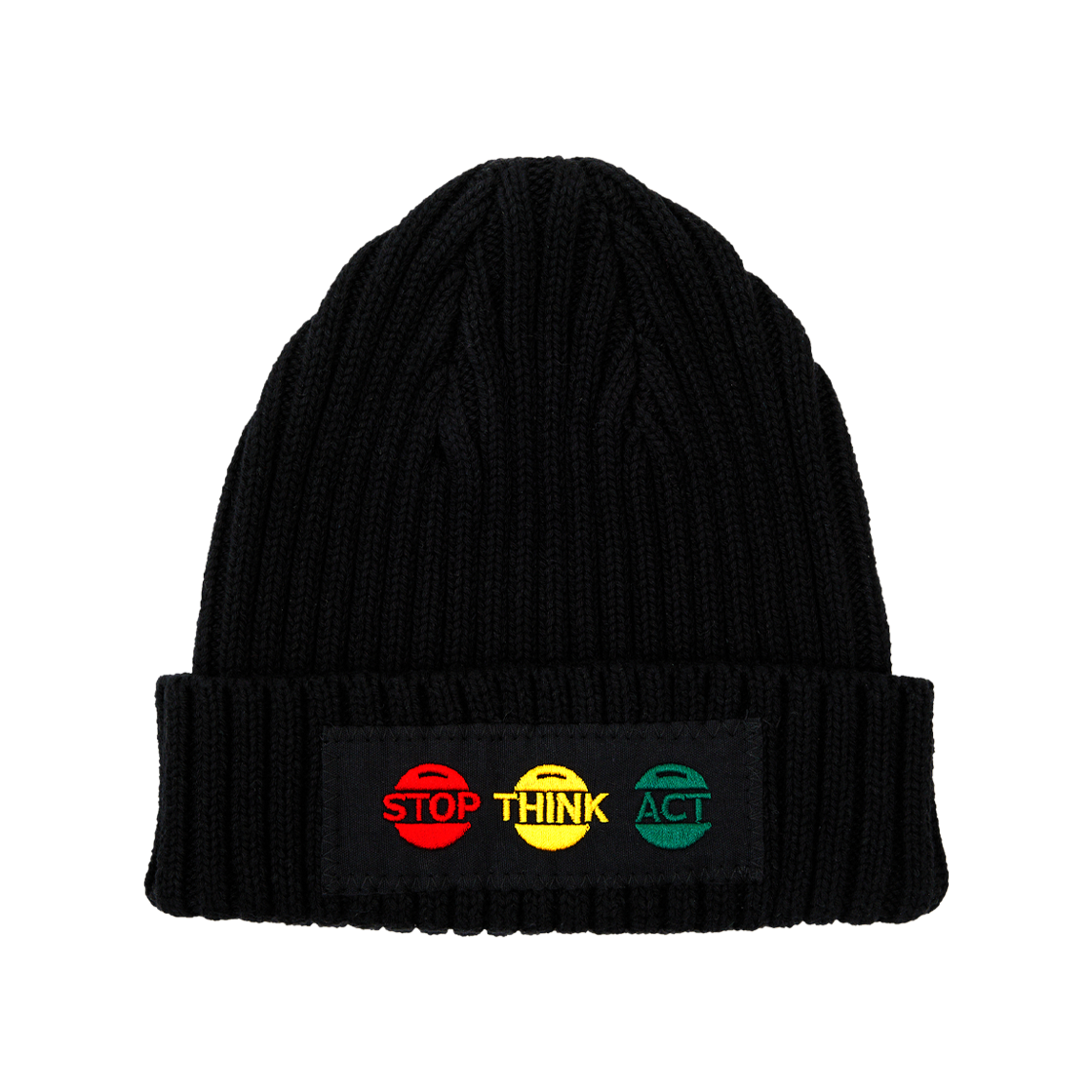 5PACBN01_BK COMFORT × NO OTHER CHOICE STOP, THINK, ACT Beanie