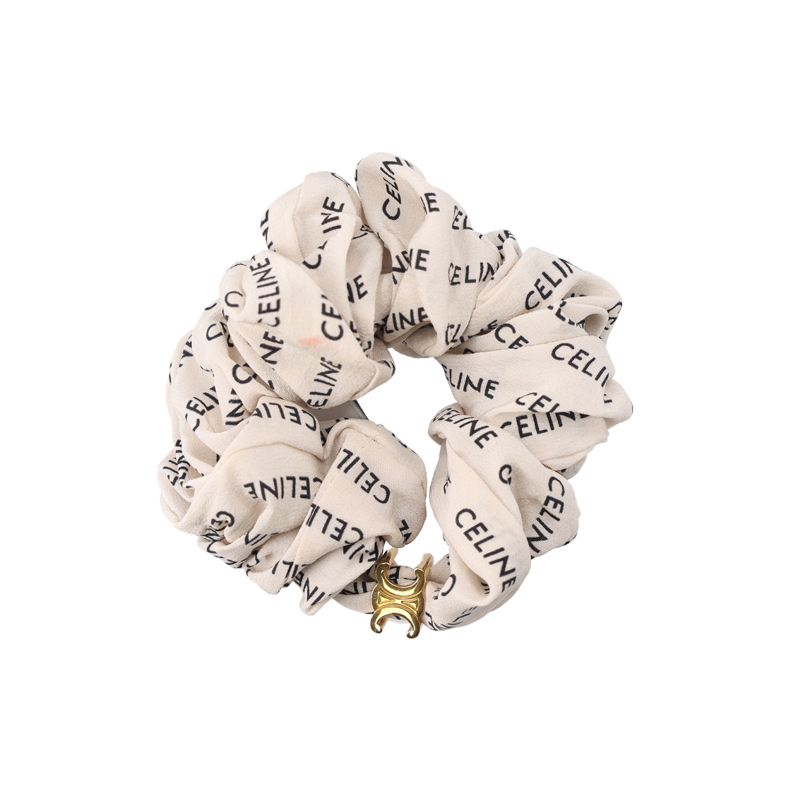 IT4U2QKM97QQ Celine Silk Gold Scrunchie 46Y352SIB