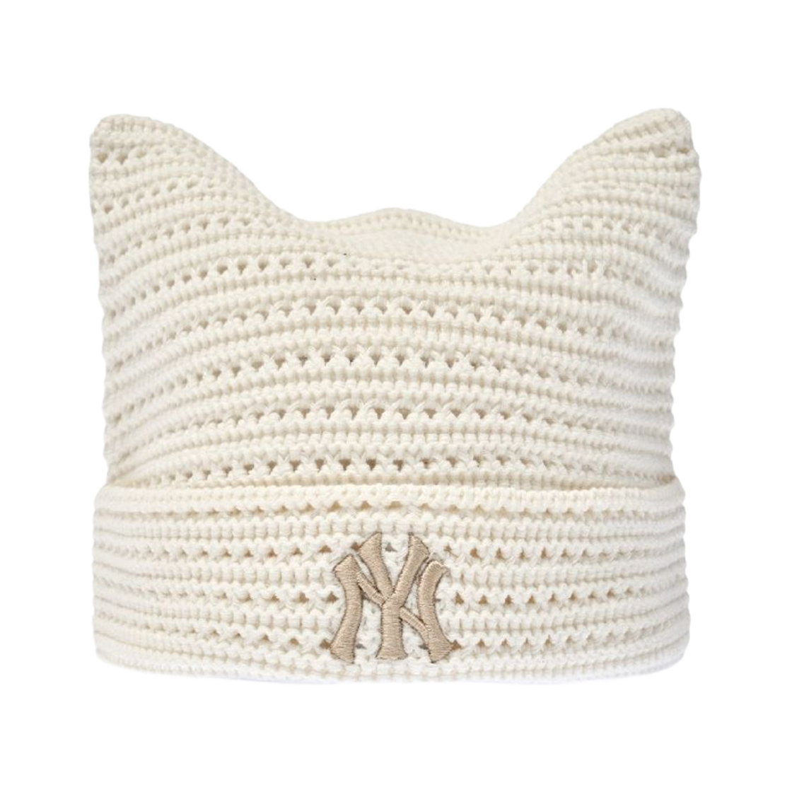 MLB 썸머 크로셰 미야옹 비니 뉴욕 양키스 크림(MLB Summer Crochet Meowing Beanie York Yankees Cream)