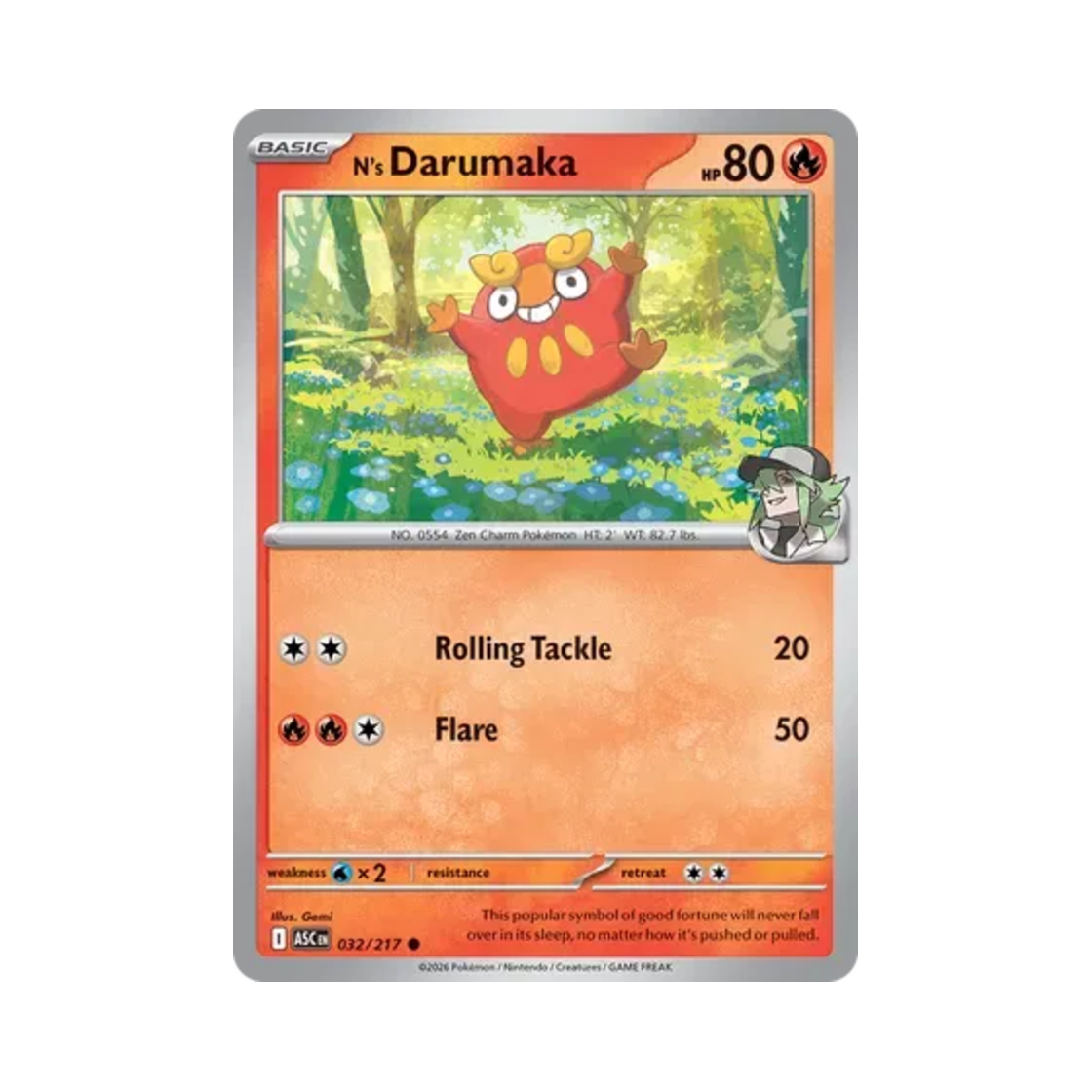 포켓몬 TCG N의 달막화 C 메가 에볼루션 어센드 히어로즈 (영문판)(Pokemon TCG N's Darumaka C Mega Evolution Ascended Heroes (English Ver.)) - 1