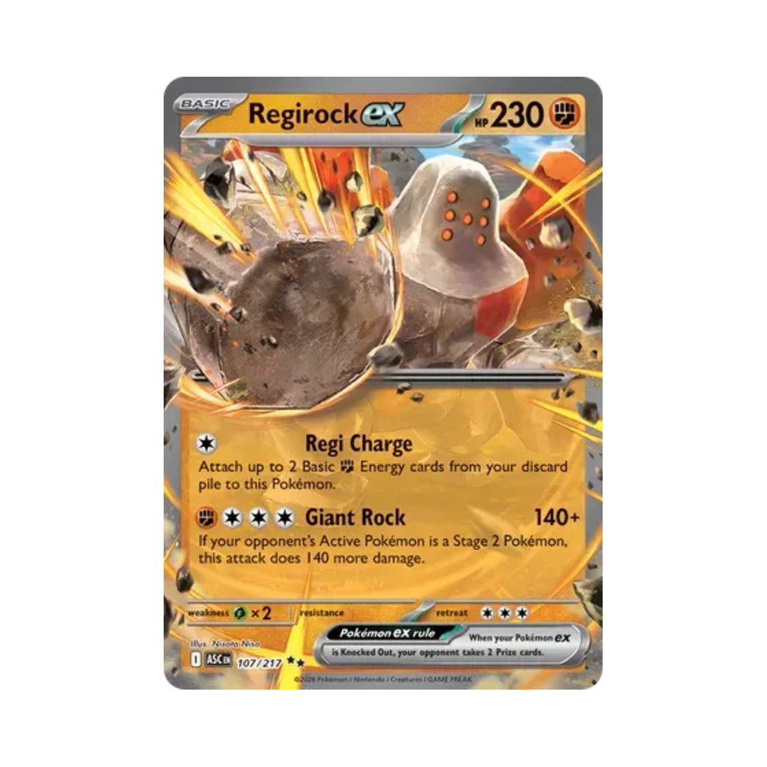 ASC107-217 Pokemon TCG Regirock ex DR Mega Evolution Ascended Heroes (English Ver.)