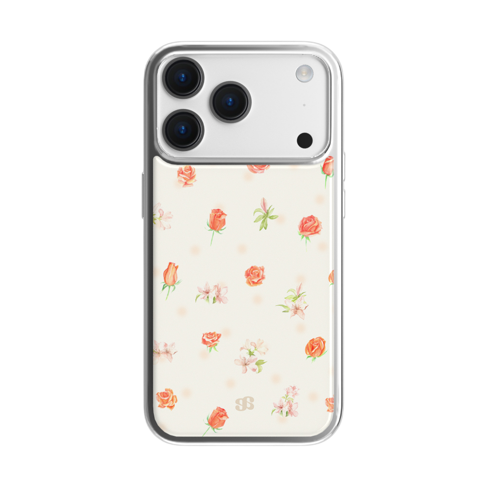 E2601_0003 earpearp Apricot Rose Epoxy Bumper Case - Silver