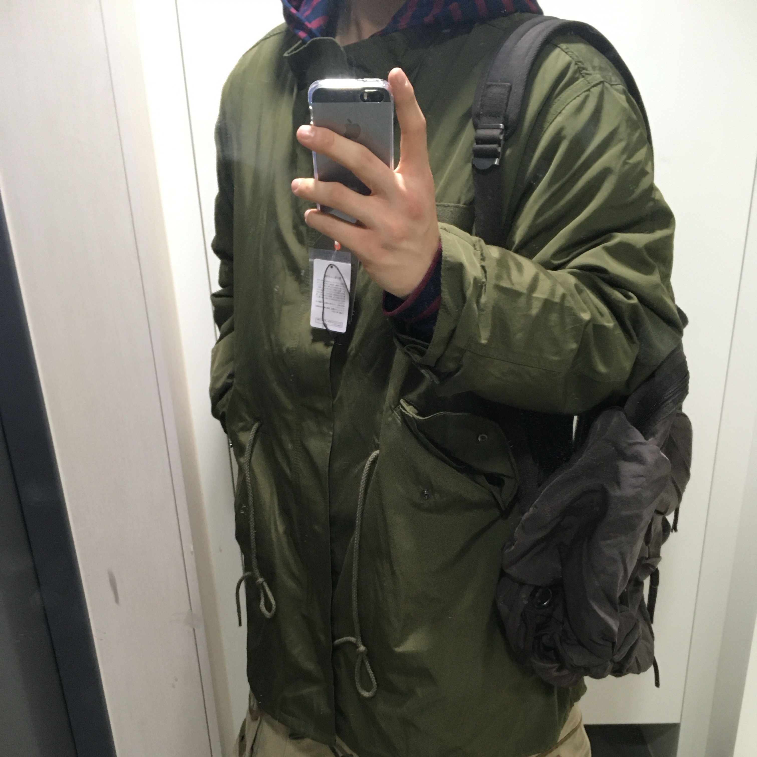Houston Japan 3Way M-65 Parka Olive 51127, Saros Stripe Zip-Up Red 2 착용 스타일 - 6