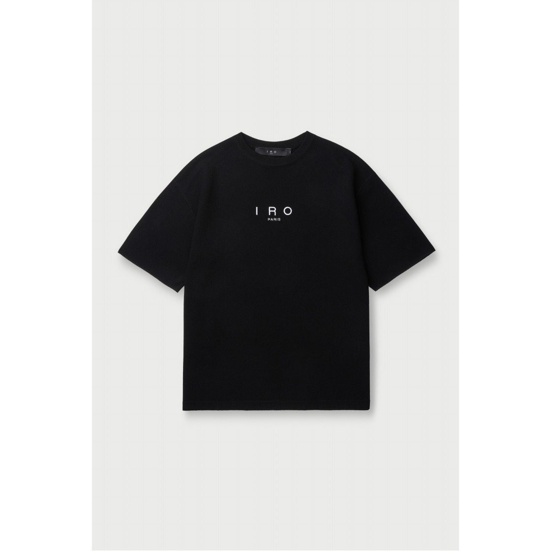 이로 네뷸라 베이직 로고 반팔 라운드 니트 블랙(IRO Nebula Basic Logo Short-Sleeve Round-Neck Knit Black) - 2