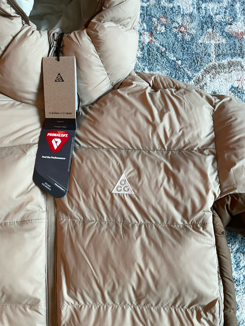 Nike ACG Therma-Fit ADV Lunar Lake Loose Hooded Jacket Parasuit Beige Moswood Brown - Asia 착용 스타일 - 3