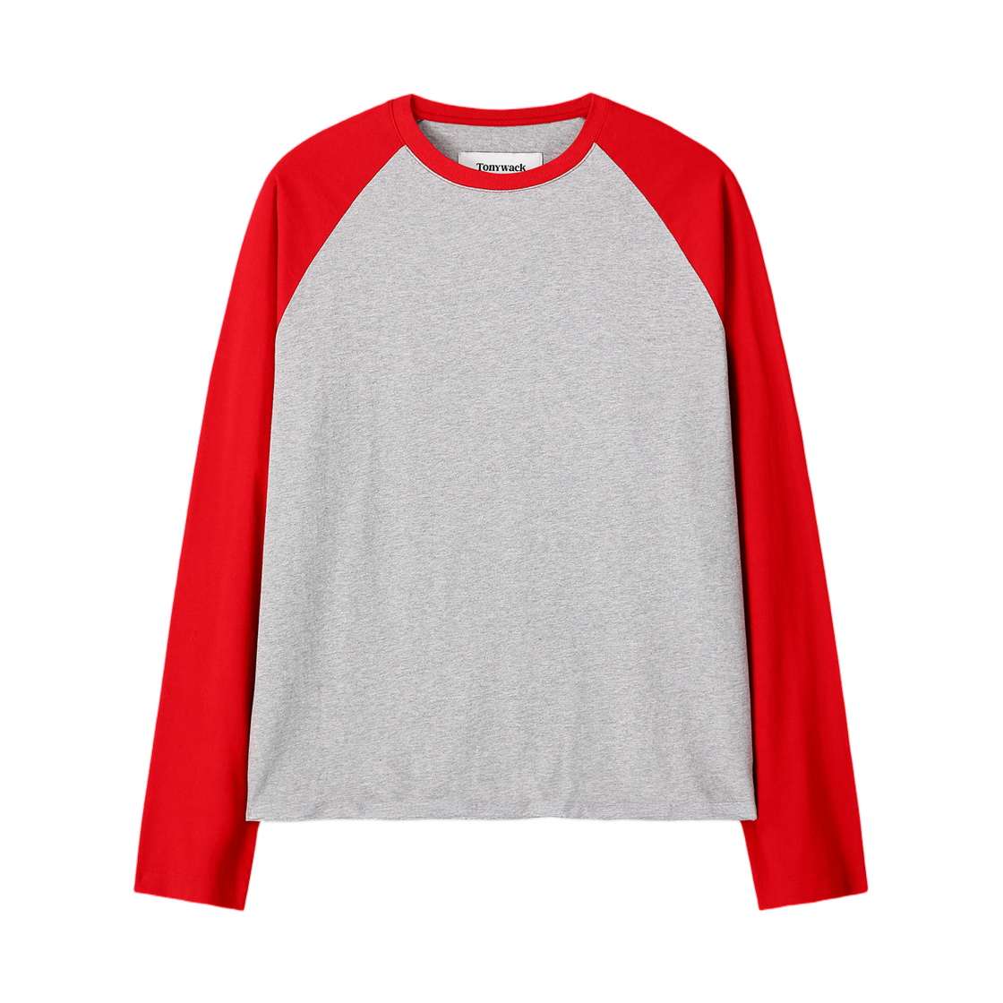토니웩 워시드 코튼 베이스볼 롱슬리브 멜란지 그레이 레드(Tonywack Washed Cotton Baseball Long Sleeve Melange Grey Red)