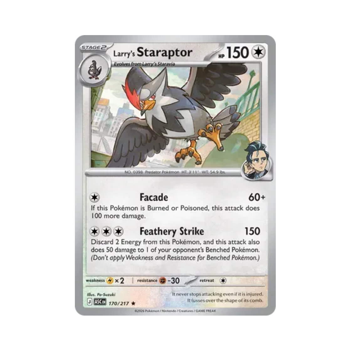 포켓몬 TCG 래리의 찌르호크 R 메가 에볼루션 어센드 히어로즈 (영문판)(Pokemon TCG Larry's Staraptor R Mega Evolution Ascended Heroes (English Ver.)) - 1