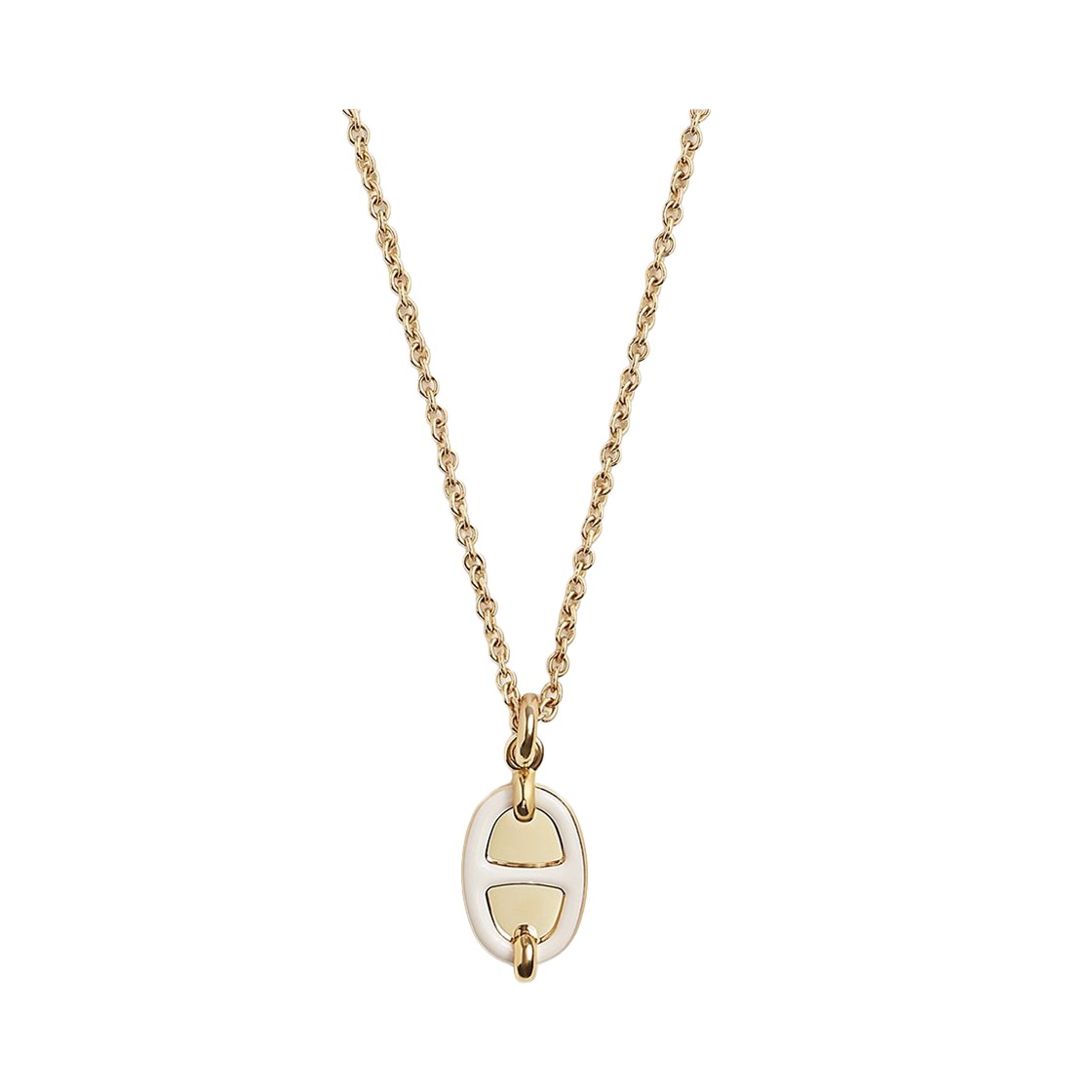 (W) 에르메스 미니 마이옹 펜던트 스몰 모델 골드 하드웨어 & 크렘((W) Hermes Mini Maillon Pendant Small Model Gold & Creme) - 2