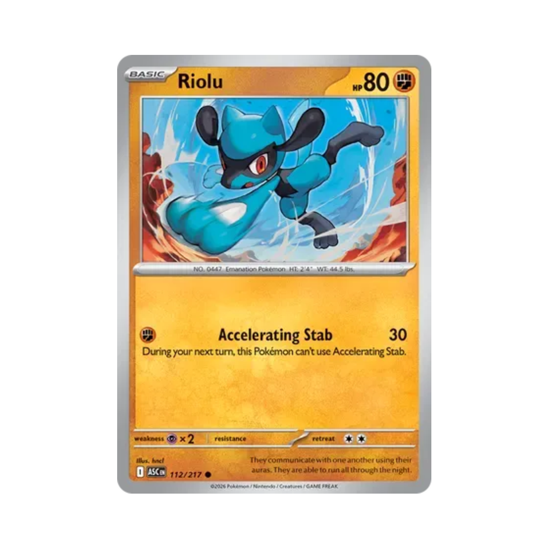 ASC112-217 Pokemon TCG Riolu C Mega Evolution Ascended Heroes (English Ver.)