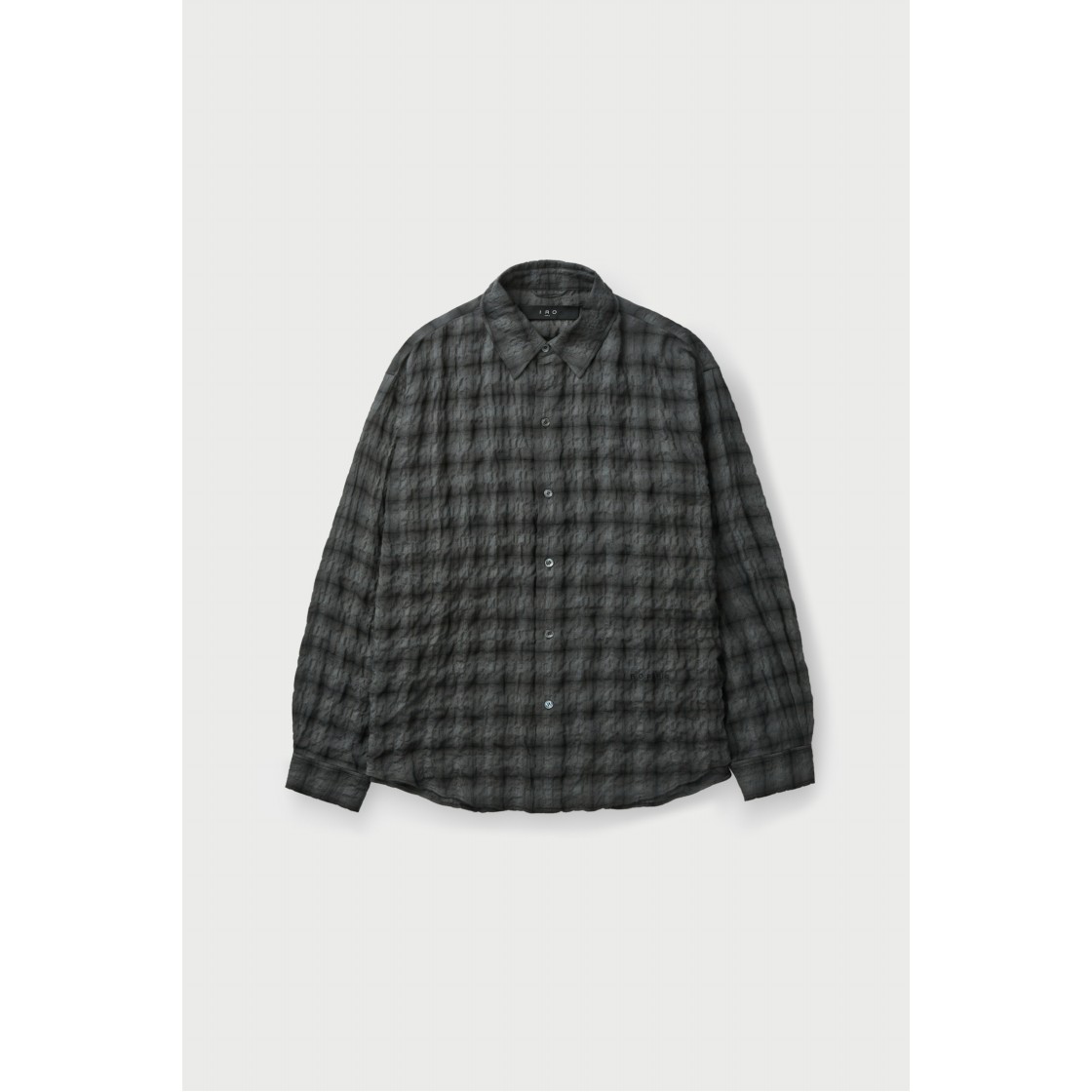 이로 컨투어 체크 크리즈 다잉 긴팔 셔츠 다크 그레이(IRO Contour Check Crease Dyed Long-Sleeve Shirt Dark Gray) - 2