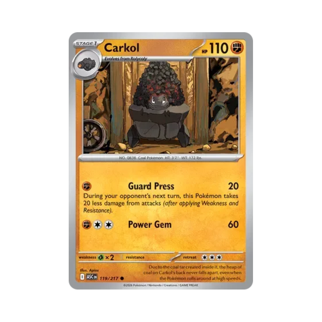 포켓몬 TCG 탄차곤 C 메가 에볼루션 어센드 히어로즈 (영문판)(Pokemon TCG Carkol C Mega Evolution Ascended Heroes (English Ver.)) - 1