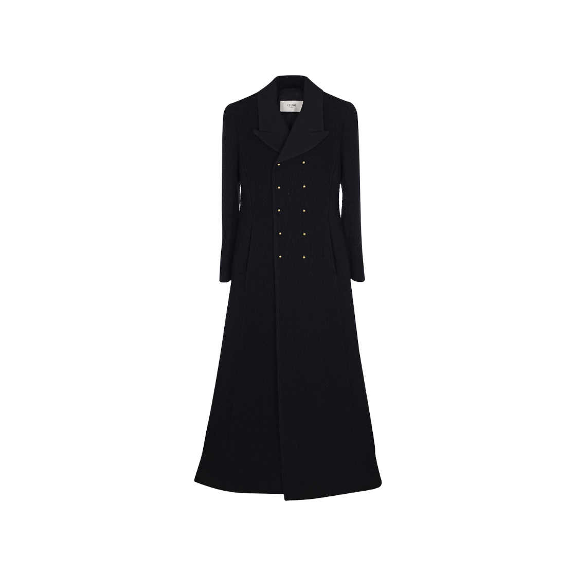 ITQAF5KN28NA Celine Double-Breasted Wool Coat 34 Black
