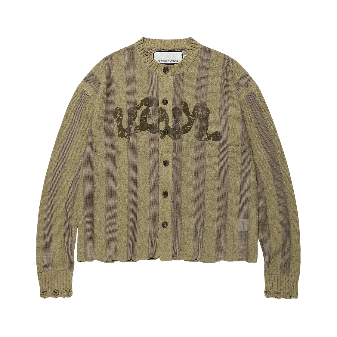 VH2GSUK691ASA Thevinylhouse Net Mixed Grunge Cardigan Sand