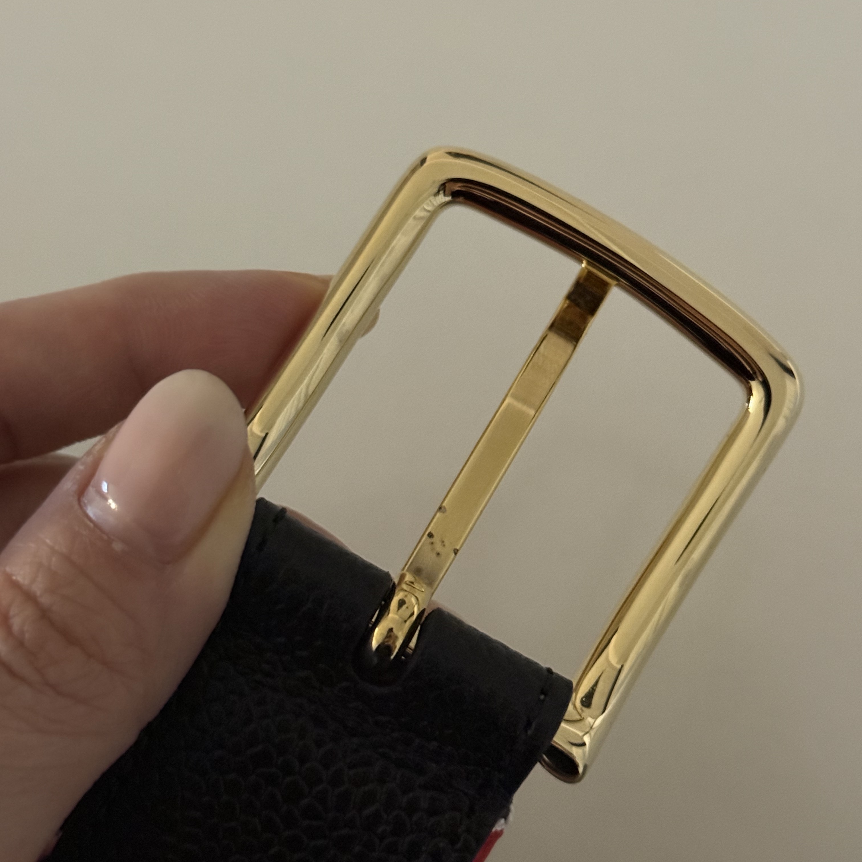 Thom Browne Calfskin Pebbled Leather Belt Black 착용 스타일 - 1