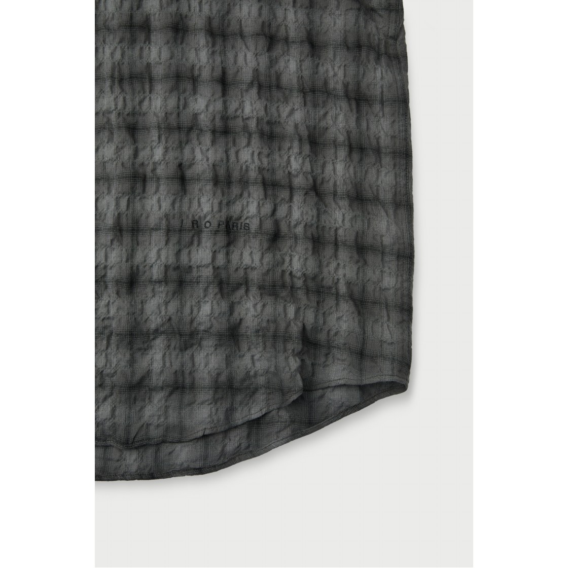 이로 컨투어 체크 크리즈 다잉 긴팔 셔츠 다크 그레이(IRO Contour Check Crease Dyed Long-Sleeve Shirt Dark Gray) - 6