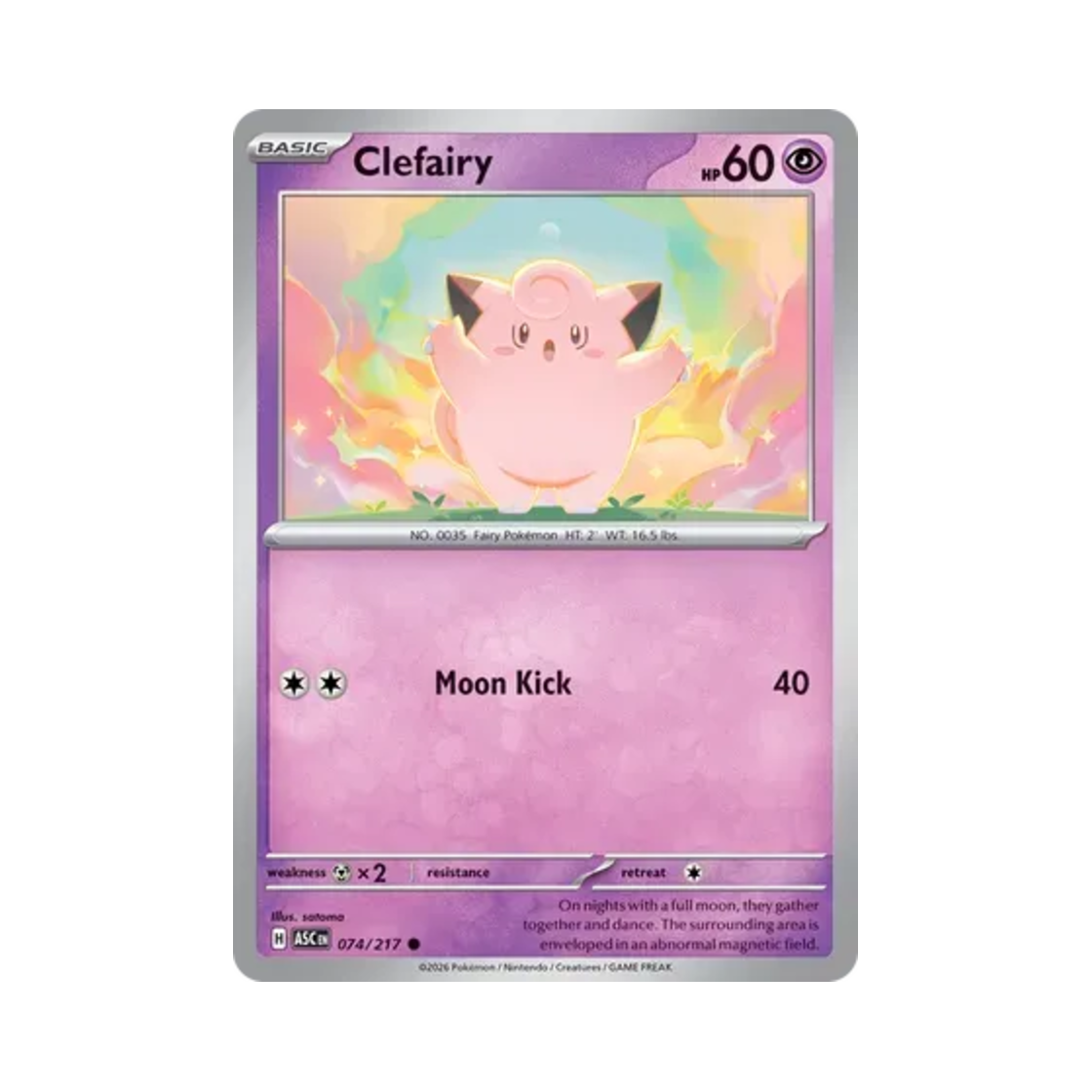 ASC074-217 Pokemon TCG Clefairy C Mega Evolution Ascended Heroes (English Ver.)