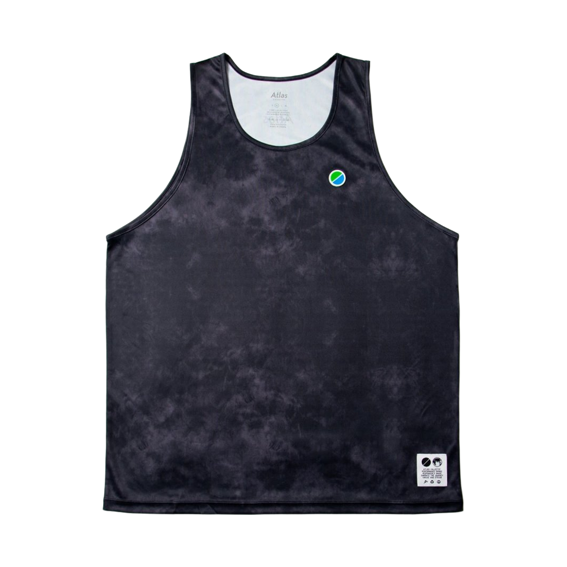 아틀라스 콜렉티프 V3 코어 남성 레이스 싱글렛 타이다이 블랙(Atlas COLLECTIF V3 Core MENS Race Singlet Tie Dye Black)
