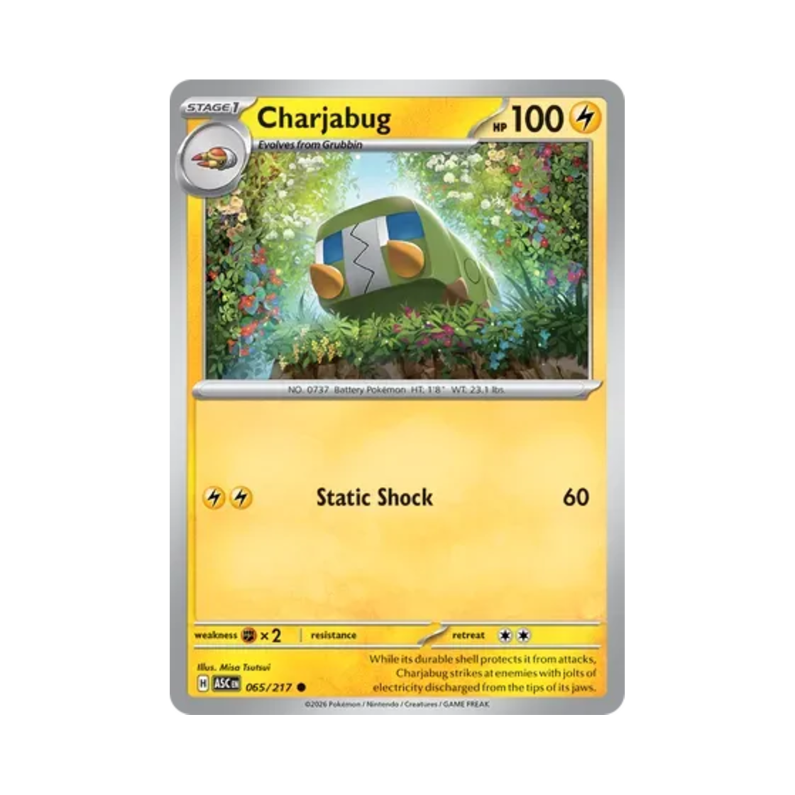 ASC065-217 Pokemon TCG Charjabug C Mega Evolution Ascended Heroes (English Ver.)