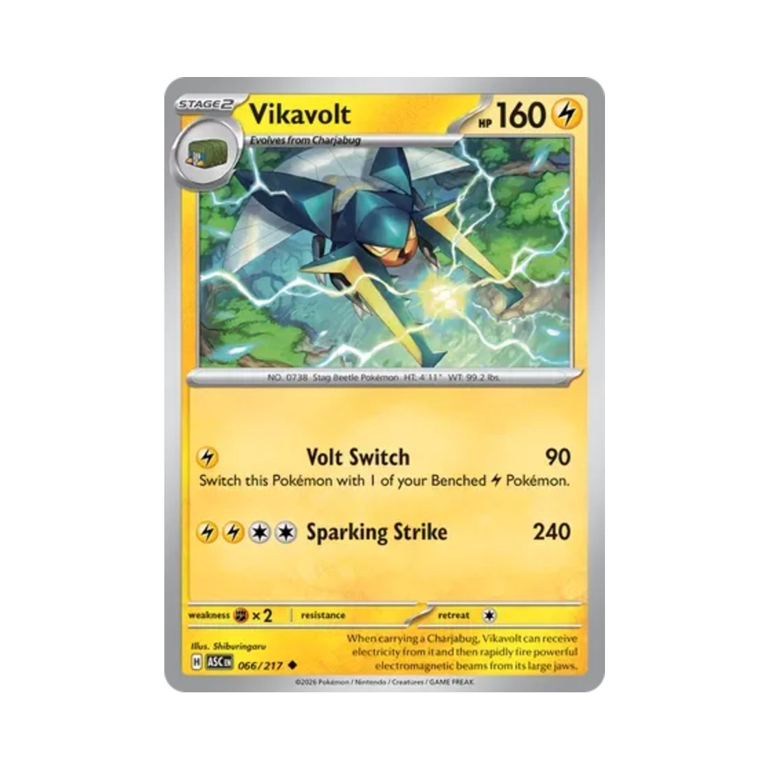 ASC066-217 Pokemon TCG Vikavolt U Mega Evolution Ascended Heroes (English Ver.)