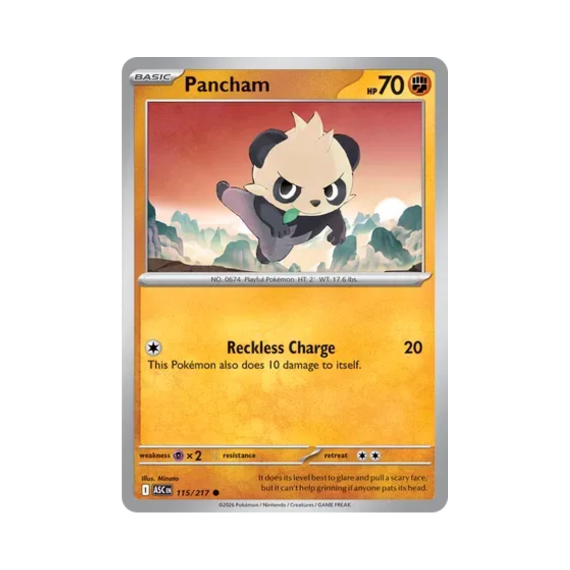 포켓몬 TCG 판짱 C 메가 에볼루션 어센드 히어로즈 (영문판)(Pokemon TCG Pancham C Mega Evolution Ascended Heroes (English Ver.)) - 1
