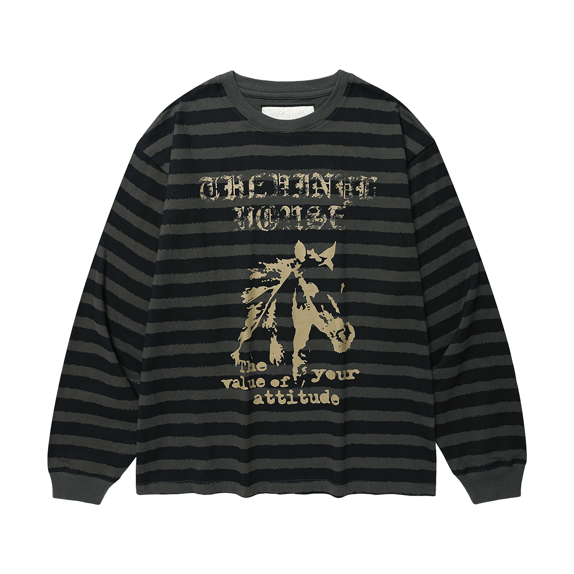 VH2GSUT553ABL Thevinylhouse Bleed Stripe Ls Tee Blue