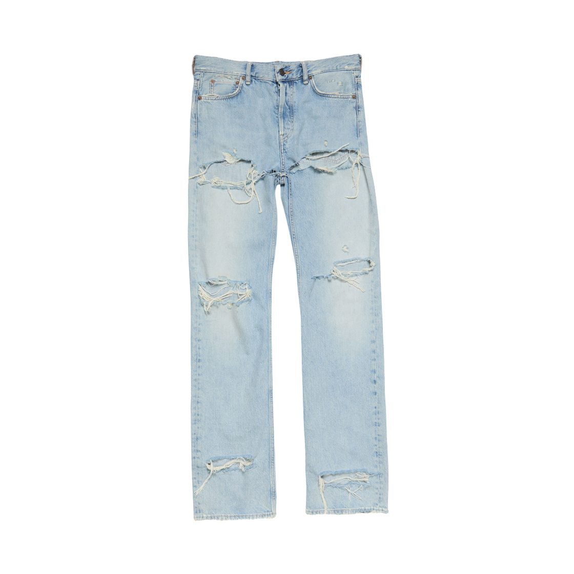 (W) 아크네 스튜디오 레귤러 핏 디스트레스드 진 2010F 라이트 블루((W) Acne Studios Regular Fit Distressed Jeans 2010F Light Blue)