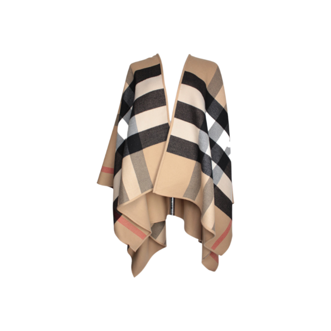 IT24CHQJKWOB Burberry Check Reversible Wool Cape (One Size)