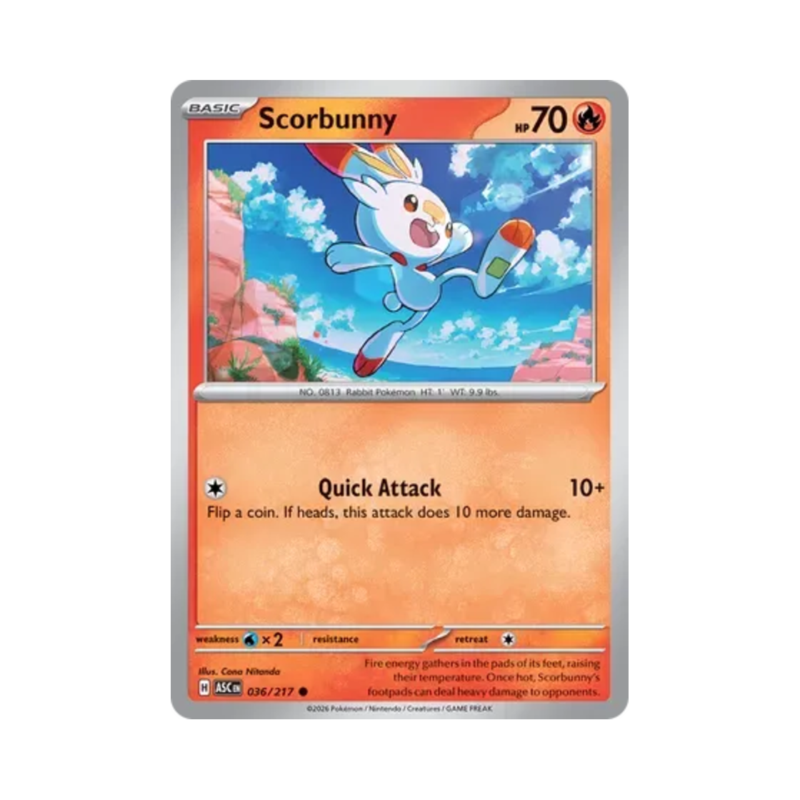 포켓몬 TCG 염버니 C 메가 에볼루션 어센드 히어로즈 (영문판)(Pokemon TCG Scorbunny C Mega Evolution Ascended Heroes (English Ver.))