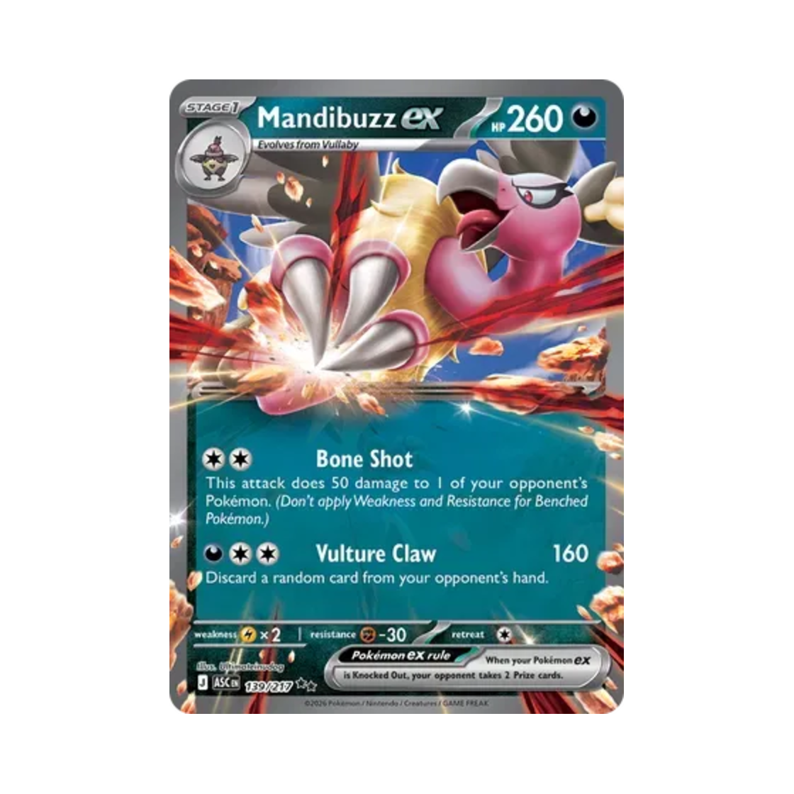 포켓몬 TCG 버랜지나 ex DR 메가 에볼루션 어센드 히어로즈 (영문판)(Pokemon TCG Mandibuzz ex DR Mega Evolution Ascended Heroes (English Ver.))