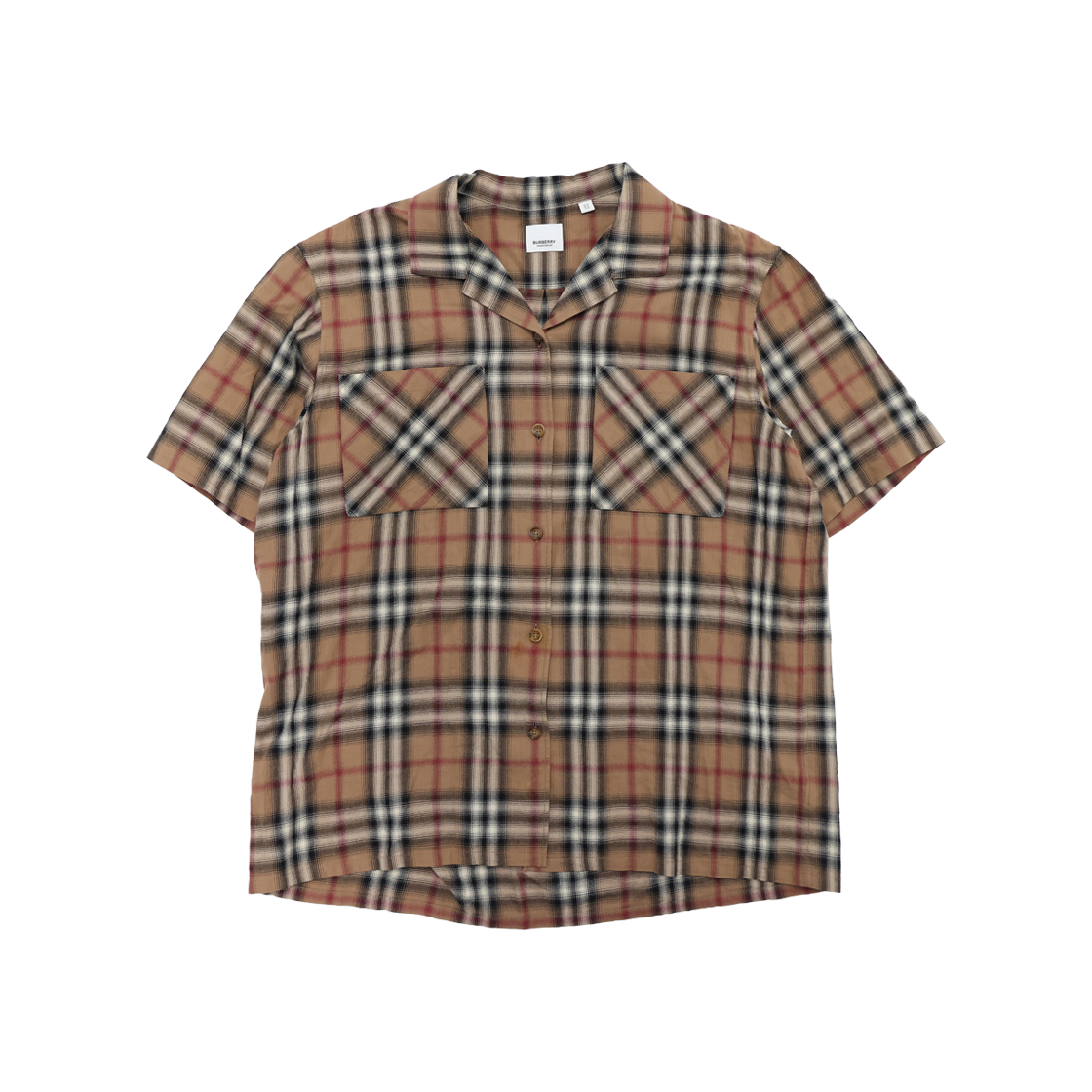 ITWJ66M6I9WM Burberry Double Pocket Check Cotton Shirt 8037341