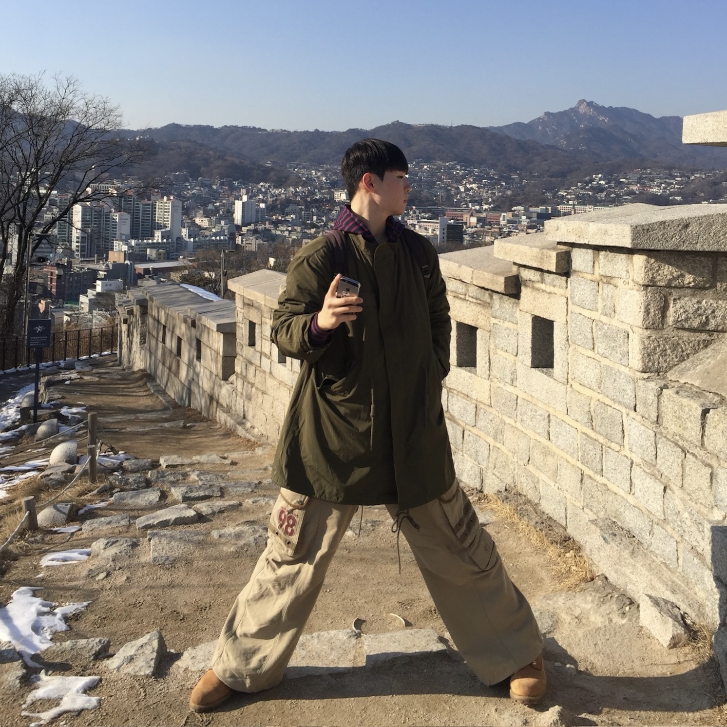 Houston Japan 3Way M-65 Parka Olive 51127, Saros Stripe Zip-Up Red 2 착용 스타일 - 1
