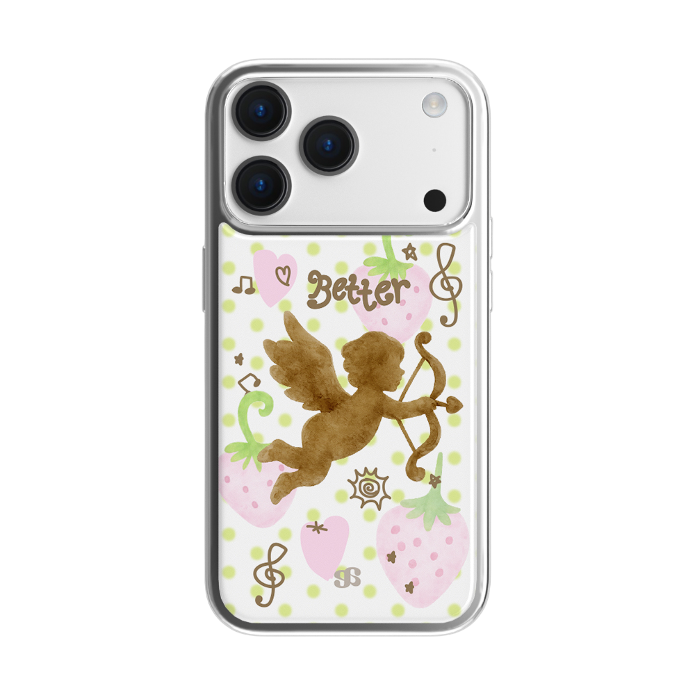 E2601_0005 earpearp Strawberry Angel Epoxy Bumper Case - Silver