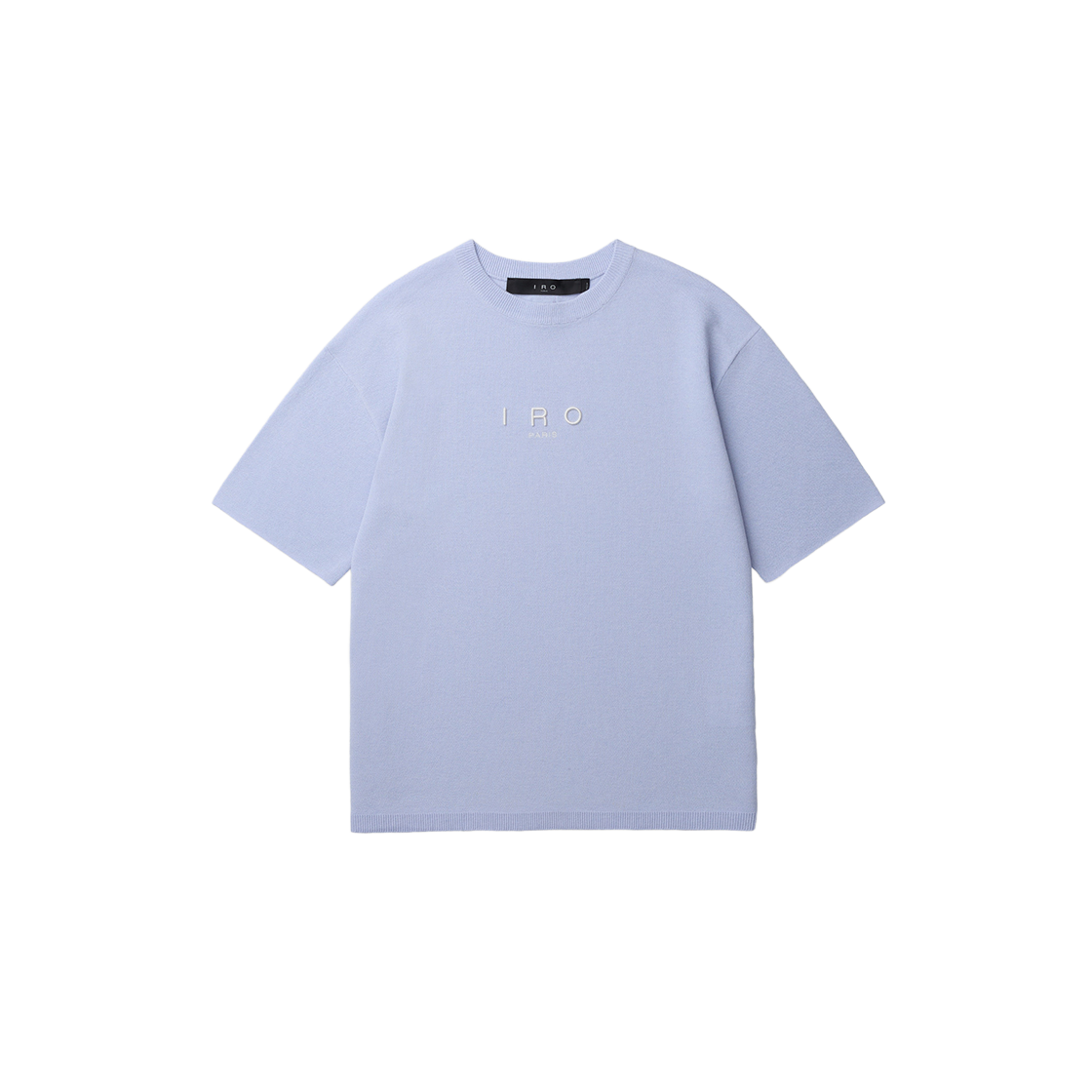 IQWAM26701BUL IRO Nebula Basic Logo Short-Sleeve Round-Neck Knit Light Blue