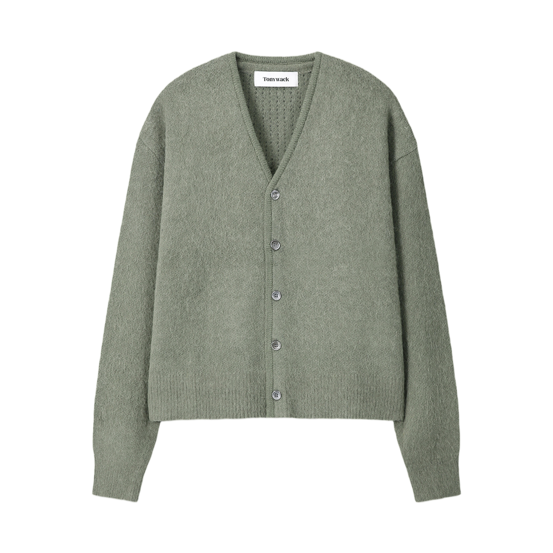 토니웩 브러쉬드 알파카 블렌드 가디건 세이지 그린(Tonywack Brushed Alpaca Blend Cardigan Sage Green)
