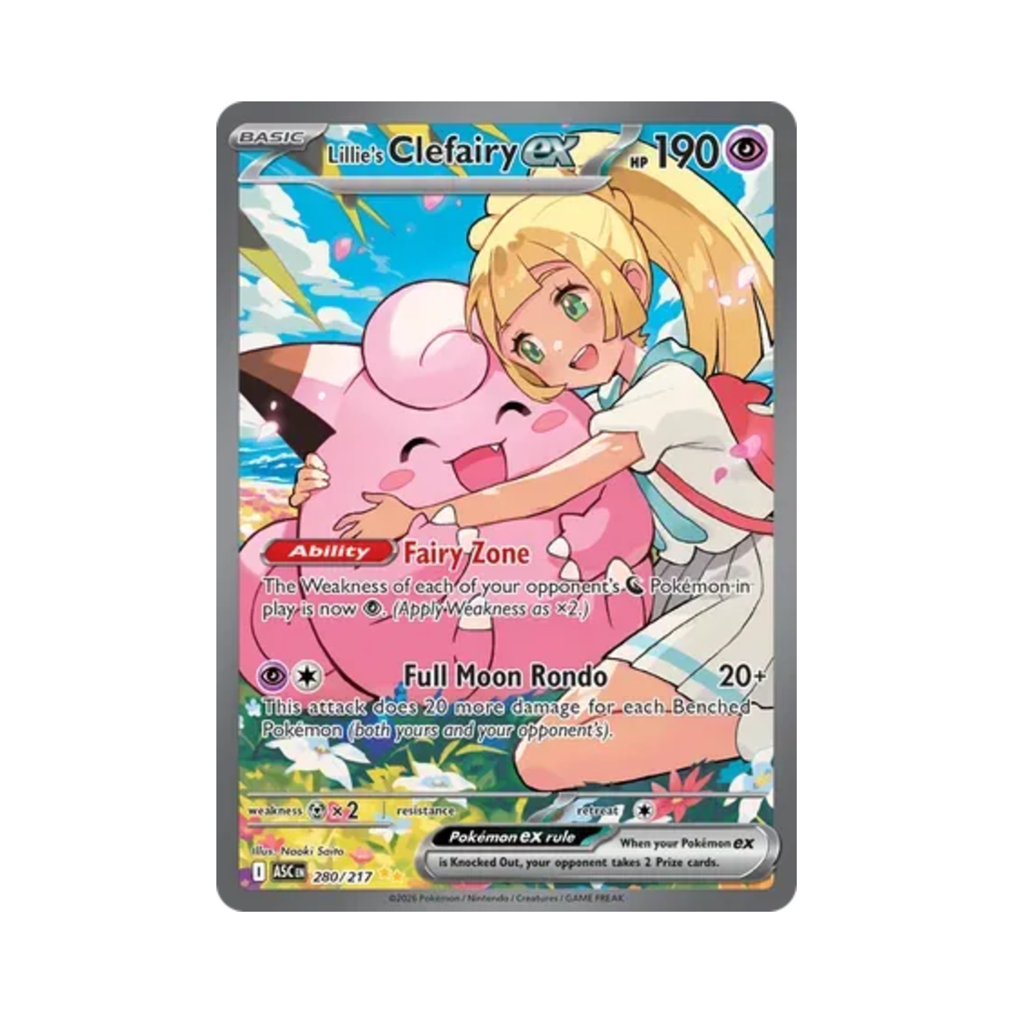 포켓몬 TCG 릴리에의 삐삐 ex SIR 메가 에볼루션 어센드 히어로즈 (영문판)(Pokemon TCG Lillie's Clefairy ex SIR Mega Evolution Ascended Heroes (English Ver.)) - 1