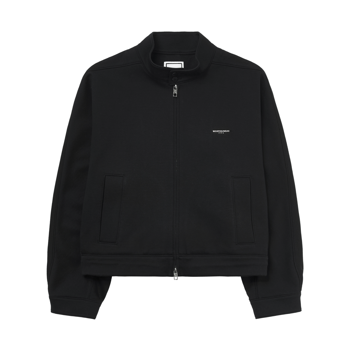 우영미 하이넥 집업 티셔츠 블랙 - 26SS(Wooyoungmi High Neck Zip-Up T-Shirt Black - 26SS)