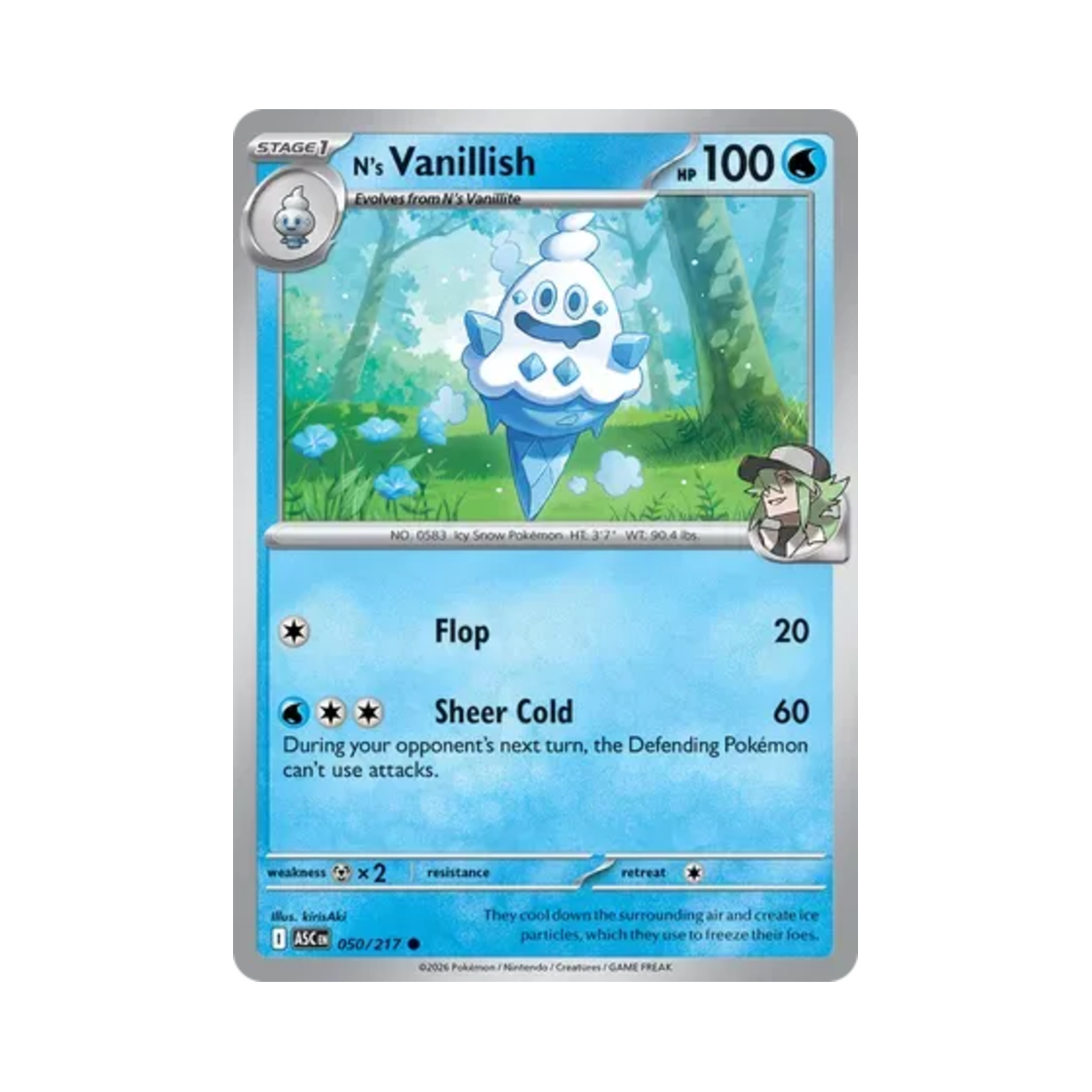 ASC050-217 Pokemon TCG N's Vanillish C Mega Evolution Ascended Heroes (English Ver.)