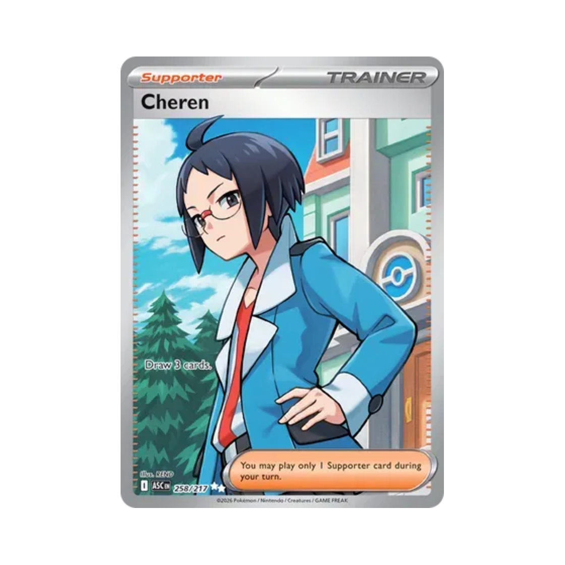 ASC258-217 Pokemon TCG Cheren I Mega Evolution Ascended Heroes (English Ver.)