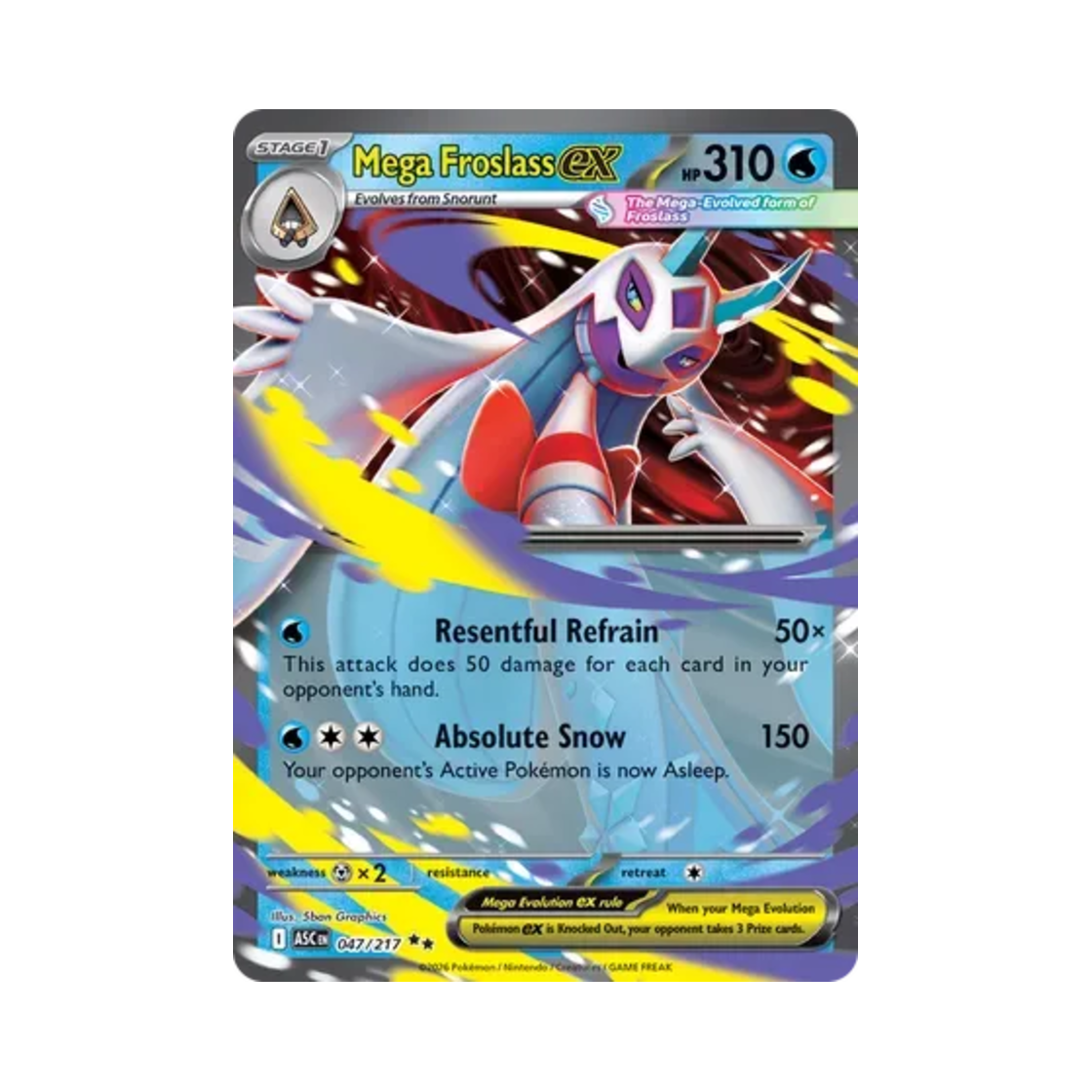포켓몬 TCG 메가 눈여아 ex DR 메가 에볼루션 어센드 히어로즈 (영문판)(Pokemon TCG Mega Froslass ex DR Mega Evolution Ascended Heroes (English Ver.))