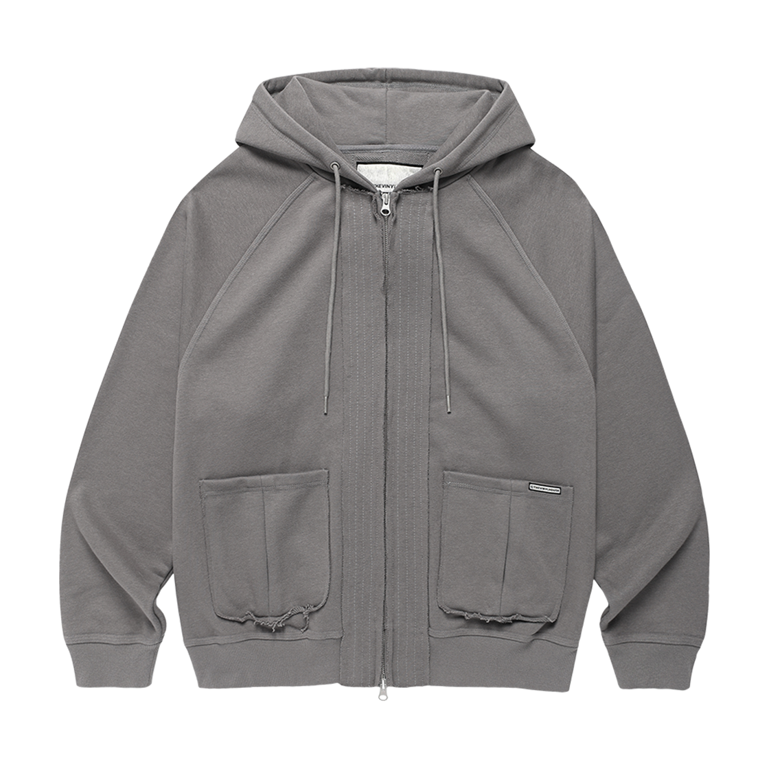 더바이닐하우스 스티치 후드 집업 딥그레이(Thevinylhouse Stitch Hoodie Zip-Up Deep Grey)