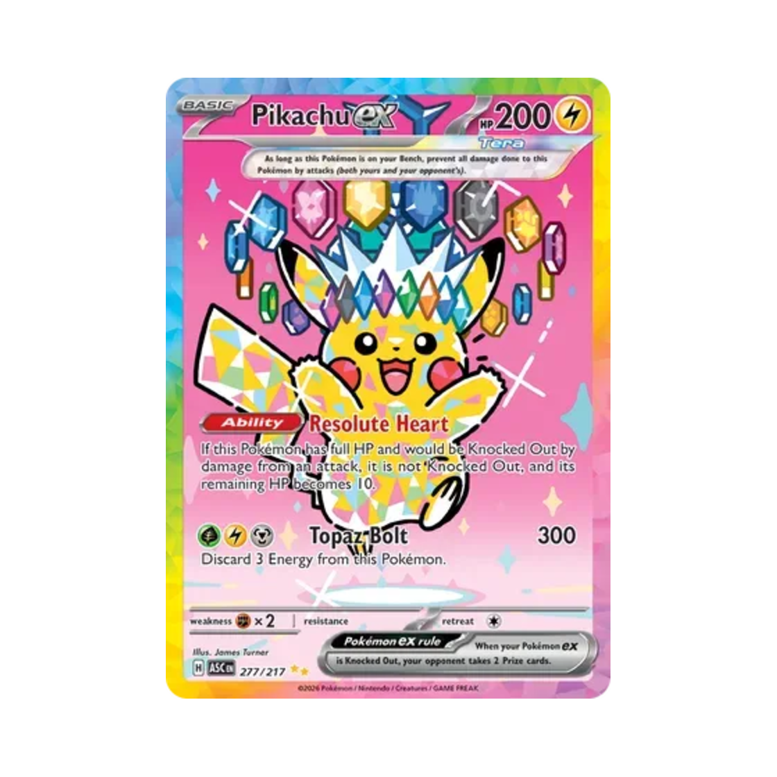 포켓몬 TCG 피카츄 ex SIR 메가 에볼루션 어센드 히어로즈 (영문판)(Pokemon TCG Pikachu ex SIR Mega Evolution Ascended Heroes (English Ver.))